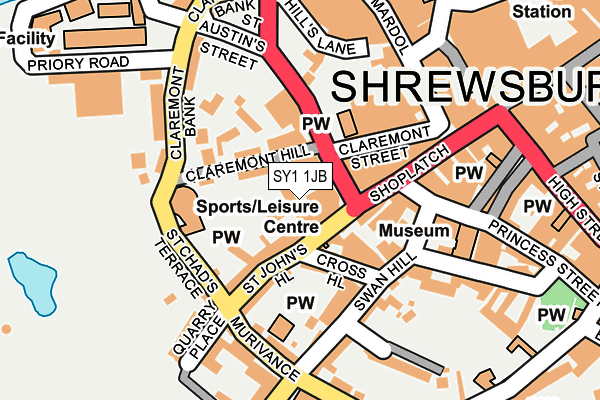 SY1 1JB map - OS OpenMap – Local (Ordnance Survey) SY1 1JB map - OS OpenMap – Local (Ordnance Survey)