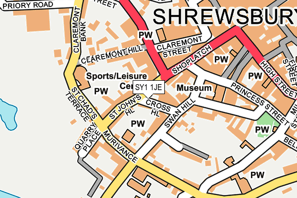 SY1 1JE map - OS OpenMap – Local (Ordnance Survey) SY1 1JE map - OS OpenMap – Local (Ordnance Survey)