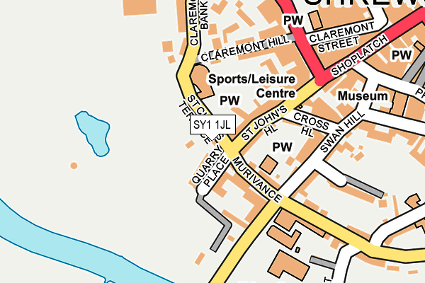 SY1 1JL map - OS OpenMap – Local (Ordnance Survey) SY1 1JL map - OS OpenMap – Local (Ordnance Survey)
