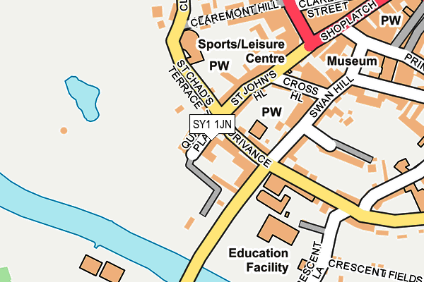 SY1 1JN map - OS OpenMap – Local (Ordnance Survey) SY1 1JN map - OS OpenMap – Local (Ordnance Survey)