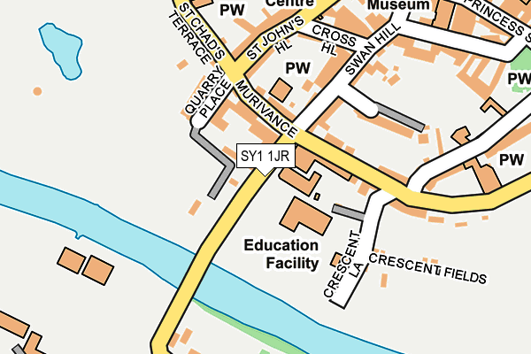 SY1 1JR map - OS OpenMap – Local (Ordnance Survey) SY1 1JR map - OS OpenMap – Local (Ordnance Survey)