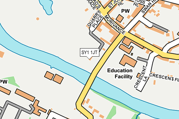 SY1 1JT map - OS OpenMap – Local (Ordnance Survey) SY1 1JT map - OS OpenMap – Local (Ordnance Survey)