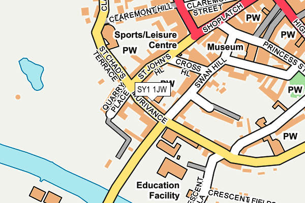 SY1 1JW map - OS OpenMap – Local (Ordnance Survey) SY1 1JW map - OS OpenMap – Local (Ordnance Survey)