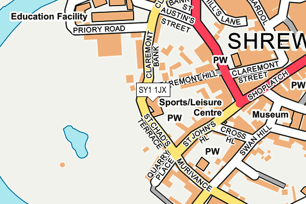 SY1 1JX map - OS OpenMap – Local (Ordnance Survey) SY1 1JX map - OS OpenMap – Local (Ordnance Survey)