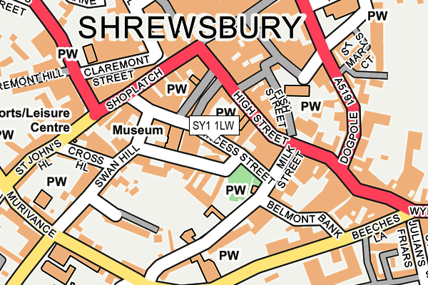 SY1 1LW map - OS OpenMap – Local (Ordnance Survey)