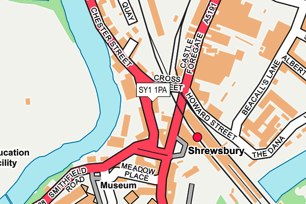 SY1 1PA map - OS OpenMap – Local (Ordnance Survey)