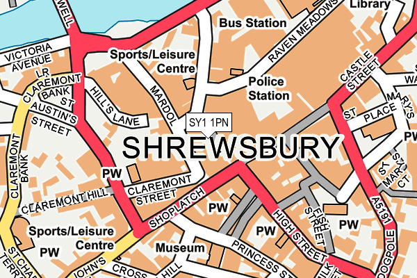 SY1 1PN map - OS OpenMap – Local (Ordnance Survey)