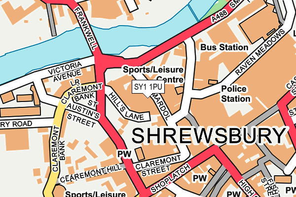 SY1 1PU map - OS OpenMap – Local (Ordnance Survey) SY1 1PU map - OS OpenMap – Local (Ordnance Survey)