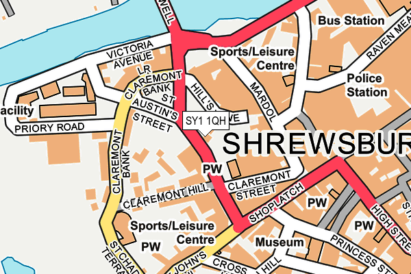 SY1 1QH map - OS OpenMap – Local (Ordnance Survey)