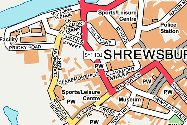 SY1 1QJ map - OS OpenMap – Local (Ordnance Survey) SY1 1QJ map - OS OpenMap – Local (Ordnance Survey)
