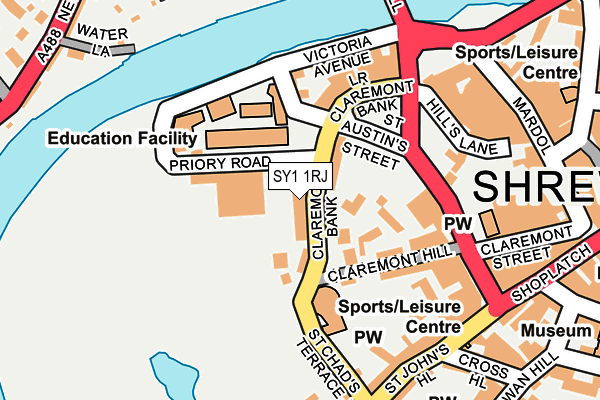 SY1 1RJ map - OS OpenMap – Local (Ordnance Survey) SY1 1RJ map - OS OpenMap – Local (Ordnance Survey)