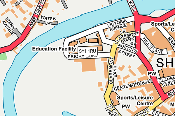 SY1 1RU map - OS OpenMap – Local (Ordnance Survey) SY1 1RU map - OS OpenMap – Local (Ordnance Survey)