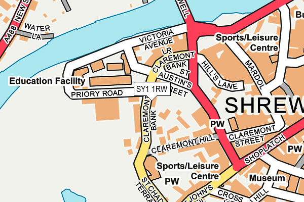 SY1 1RW map - OS OpenMap – Local (Ordnance Survey) SY1 1RW map - OS OpenMap – Local (Ordnance Survey)