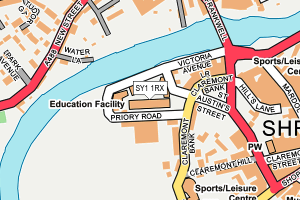 SY1 1RX map - OS OpenMap – Local (Ordnance Survey) SY1 1RX map - OS OpenMap – Local (Ordnance Survey)