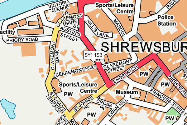 SY1 1SB map - OS OpenMap – Local (Ordnance Survey) SY1 1SB map - OS OpenMap – Local (Ordnance Survey)