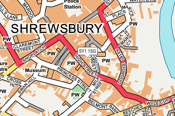 SY1 1SG map - OS OpenMap – Local (Ordnance Survey) SY1 1SG map - OS OpenMap – Local (Ordnance Survey)