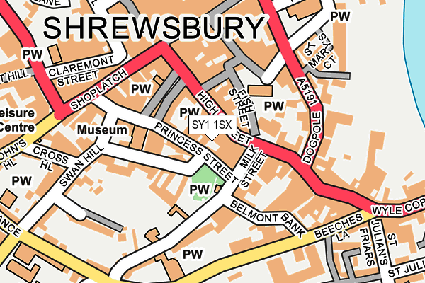 SY1 1SX map - OS OpenMap – Local (Ordnance Survey) SY1 1SX map - OS OpenMap – Local (Ordnance Survey)