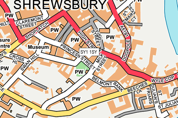 SY1 1SY map - OS OpenMap – Local (Ordnance Survey) SY1 1SY map - OS OpenMap – Local (Ordnance Survey)