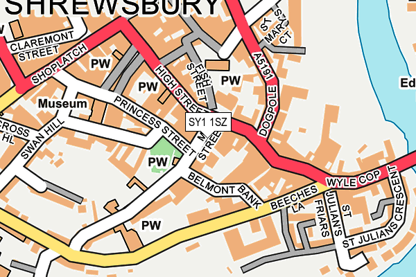 SY1 1SZ map - OS OpenMap – Local (Ordnance Survey) SY1 1SZ map - OS OpenMap – Local (Ordnance Survey)