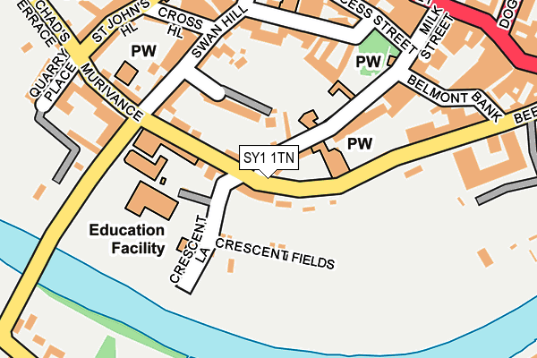 SY1 1TN map - OS OpenMap – Local (Ordnance Survey) SY1 1TN map - OS OpenMap – Local (Ordnance Survey)