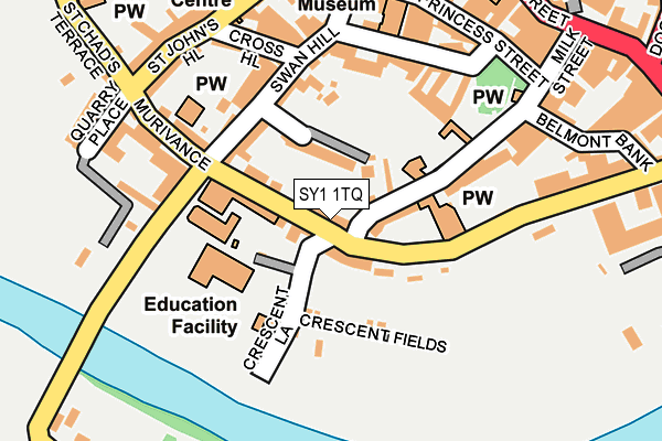 SY1 1TQ map - OS OpenMap – Local (Ordnance Survey) SY1 1TQ map - OS OpenMap – Local (Ordnance Survey)