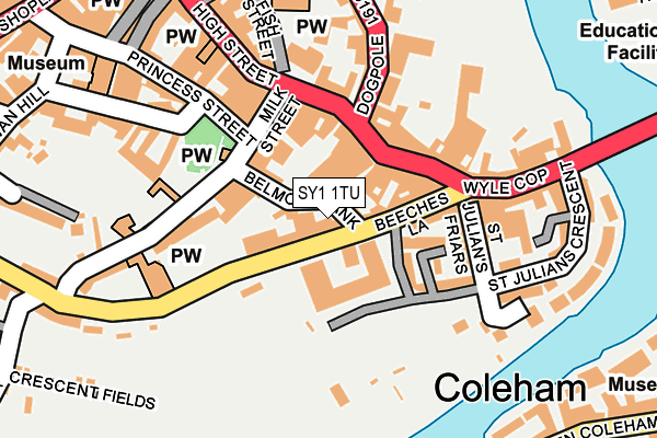 SY1 1TU map - OS OpenMap – Local (Ordnance Survey) SY1 1TU map - OS OpenMap – Local (Ordnance Survey)