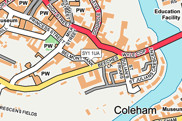 SY1 1UA map - OS OpenMap – Local (Ordnance Survey) SY1 1UA map - OS OpenMap – Local (Ordnance Survey)