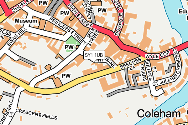 SY1 1UB map - OS OpenMap – Local (Ordnance Survey) SY1 1UB map - OS OpenMap – Local (Ordnance Survey)