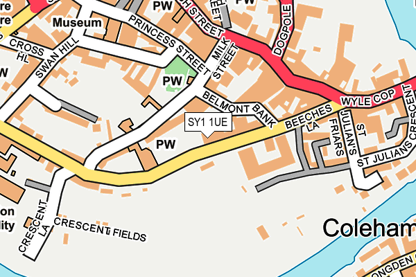 SY1 1UE map - OS OpenMap – Local (Ordnance Survey) SY1 1UE map - OS OpenMap – Local (Ordnance Survey)