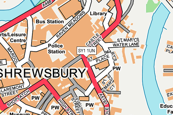 SY1 1UN map - OS OpenMap – Local (Ordnance Survey) SY1 1UN map - OS OpenMap – Local (Ordnance Survey)