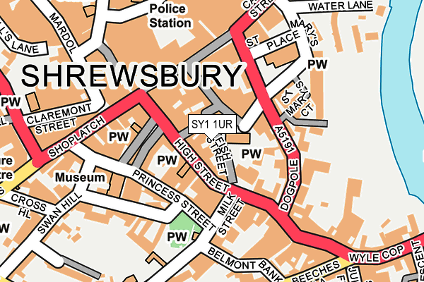 SY1 1UR map - OS OpenMap – Local (Ordnance Survey)