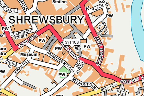 SY1 1US map - OS OpenMap – Local (Ordnance Survey) SY1 1US map - OS OpenMap – Local (Ordnance Survey)