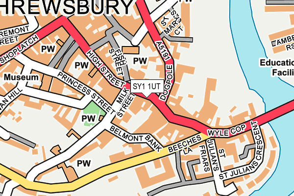 SY1 1UT map - OS OpenMap – Local (Ordnance Survey) SY1 1UT map - OS OpenMap – Local (Ordnance Survey)