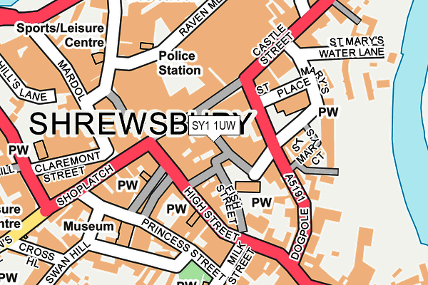 SY1 1UW map - OS OpenMap – Local (Ordnance Survey) SY1 1UW map - OS OpenMap – Local (Ordnance Survey)