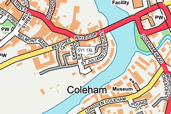 SY1 1XL map - OS OpenMap – Local (Ordnance Survey) SY1 1XL map - OS OpenMap – Local (Ordnance Survey)