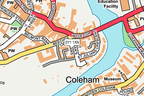 SY1 1XN map - OS OpenMap – Local (Ordnance Survey) SY1 1XN map - OS OpenMap – Local (Ordnance Survey)