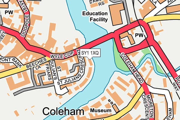 SY1 1XQ map - OS OpenMap – Local (Ordnance Survey) SY1 1XQ map - OS OpenMap – Local (Ordnance Survey)