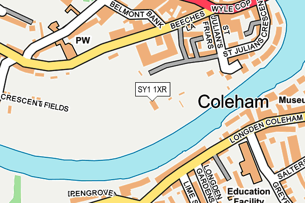 SY1 1XR map - OS OpenMap – Local (Ordnance Survey) SY1 1XR map - OS OpenMap – Local (Ordnance Survey)