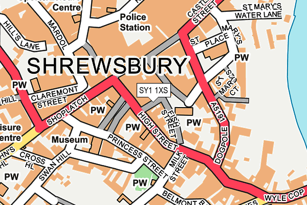 SY1 1XS map - OS OpenMap – Local (Ordnance Survey) SY1 1XS map - OS OpenMap – Local (Ordnance Survey)