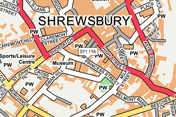 SY1 1YA map - OS OpenMap – Local (Ordnance Survey) SY1 1YA map - OS OpenMap – Local (Ordnance Survey)