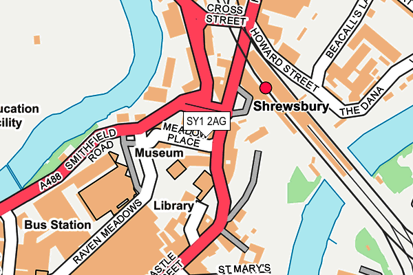 SY1 2AG map - OS OpenMap – Local (Ordnance Survey) SY1 2AG map - OS OpenMap – Local (Ordnance Survey)