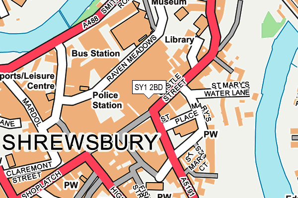 SY1 2BD map - OS OpenMap – Local (Ordnance Survey) SY1 2BD map - OS OpenMap – Local (Ordnance Survey)