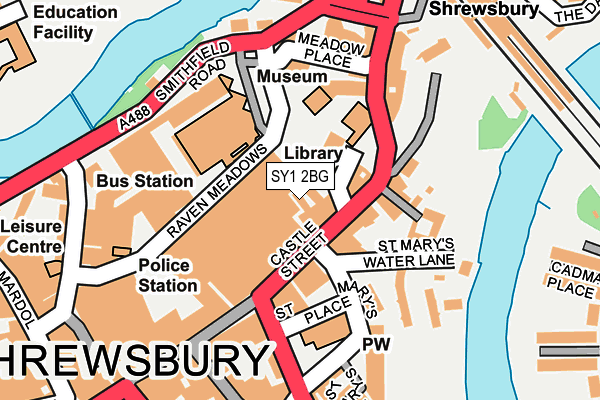 SY1 2BG map - OS OpenMap – Local (Ordnance Survey) SY1 2BG map - OS OpenMap – Local (Ordnance Survey)