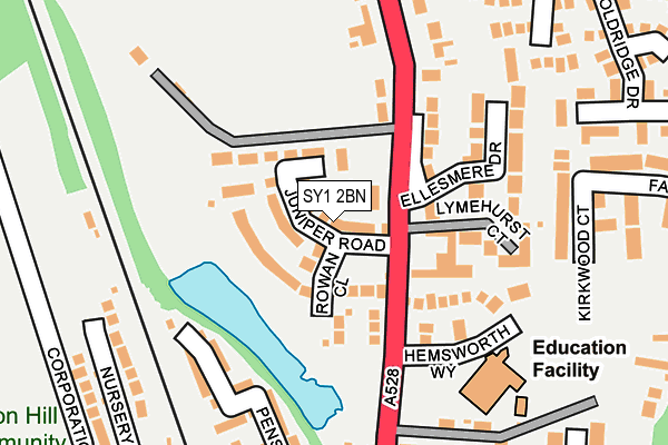SY1 2BN map - OS OpenMap – Local (Ordnance Survey) SY1 2BN map - OS OpenMap – Local (Ordnance Survey)