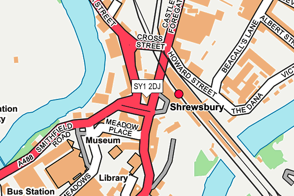 SY1 2DJ map - OS OpenMap – Local (Ordnance Survey) SY1 2DJ map - OS OpenMap – Local (Ordnance Survey)