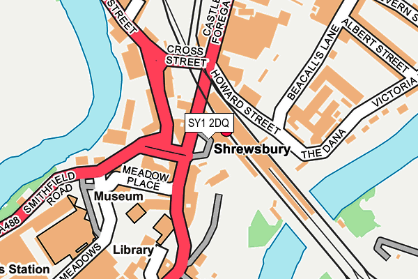 SY1 2DQ map - OS OpenMap – Local (Ordnance Survey) SY1 2DQ map - OS OpenMap – Local (Ordnance Survey)