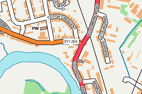 SY1 2EA map - OS OpenMap – Local (Ordnance Survey) SY1 2EA map - OS OpenMap – Local (Ordnance Survey)