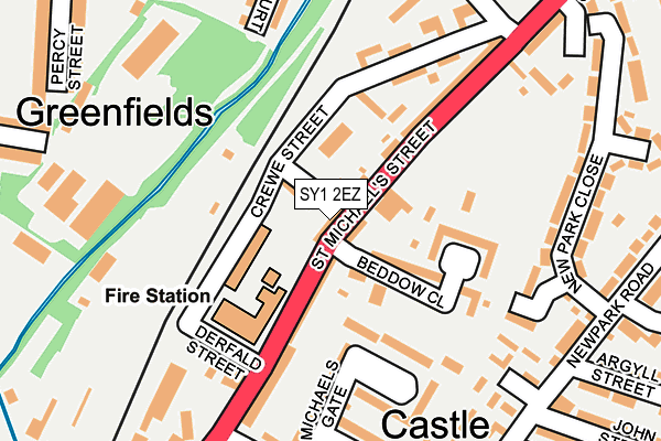 SY1 2EZ map - OS OpenMap – Local (Ordnance Survey) SY1 2EZ map - OS OpenMap – Local (Ordnance Survey)