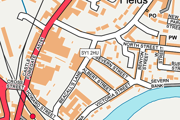 SY1 2HU map - OS OpenMap – Local (Ordnance Survey) SY1 2HU map - OS OpenMap – Local (Ordnance Survey)