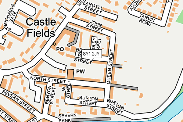 SY1 2JY map - OS OpenMap – Local (Ordnance Survey) SY1 2JY map - OS OpenMap – Local (Ordnance Survey)